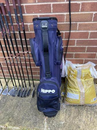 Image 2 of Golf clubs, including irons, woods, putter and bag