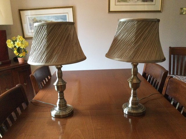 Preview of the first image of Pair of attractive table lamps with lampshades.