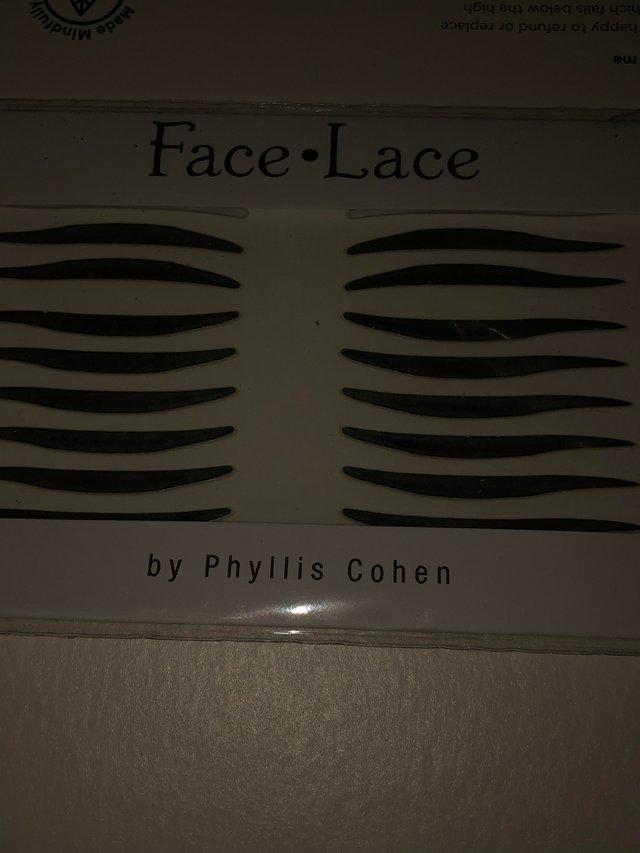Preview of the first image of Phyllis cohen face lace reusable make up stickers.