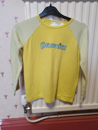 Image 2 of Girls Brownie uniform yellow long sleeve T shirt.