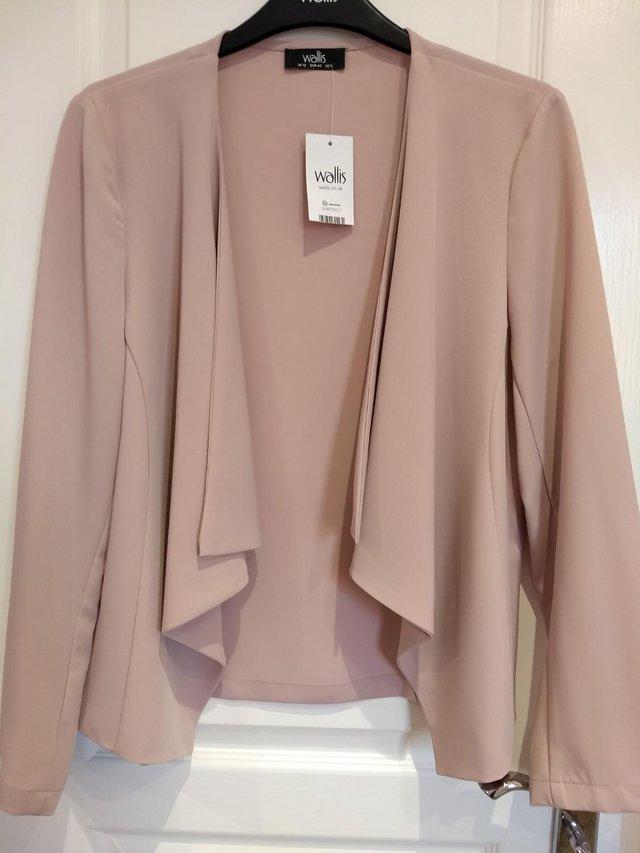 Preview of the first image of BNWT Ladies Wallis Pink Blush Waterfall Jacket UK 12.