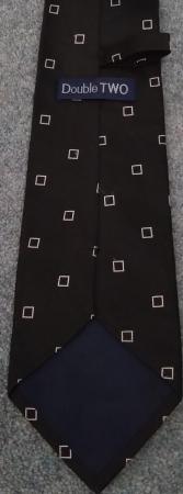 Image 2 of Double TWO square woven black tie
