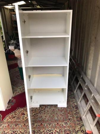 Image 1 of Tall white MDF floor standing cupboard