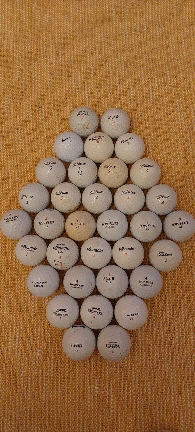 Preview of the first image of 34 Used Golf balls, various brands..