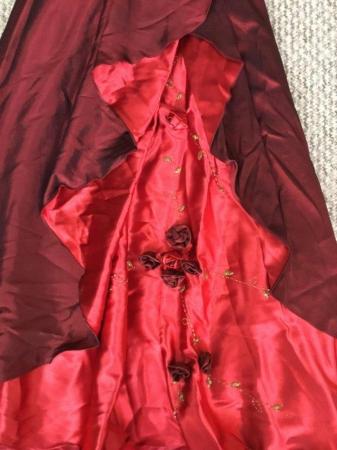 Image 3 of Wedding prom ball dress - dark red rose design