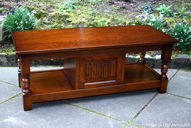 Image 76 of OLD CHARM LIGHT OAK LONG WINE COFFEE TABLE CABINET TV STAND