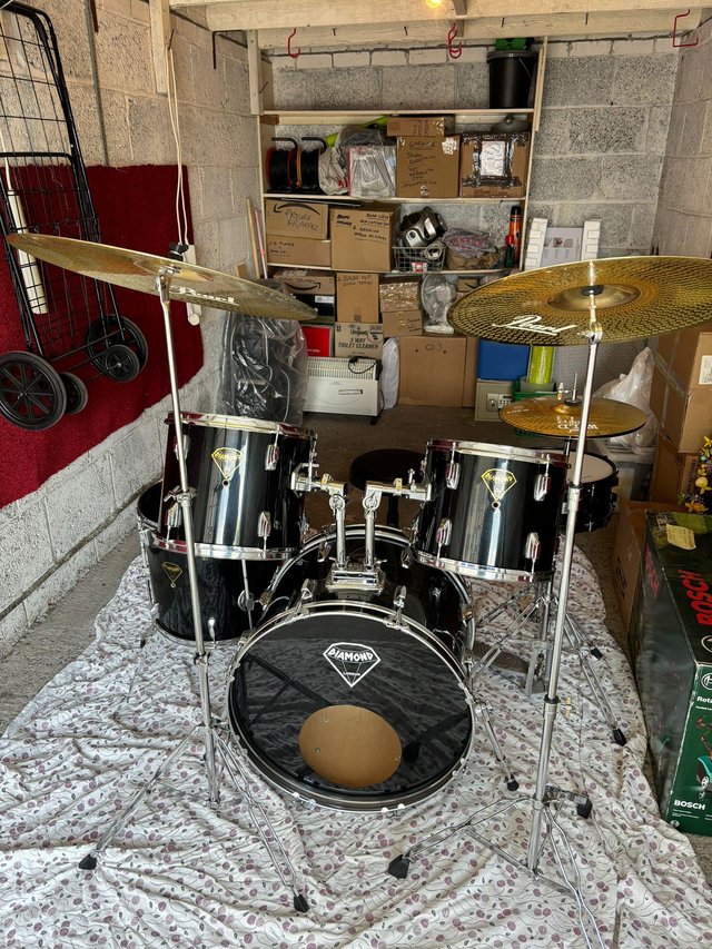 Preview of the first image of Black Diamond Eight Piece Drum Kit.