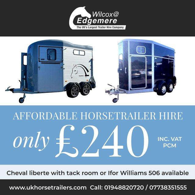 Preview of the first image of Flexible horsetrailer hire no fixed time scale.
