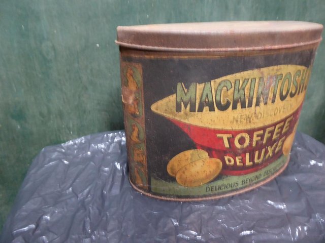 Preview of the first image of Mackintosh's Toffee Deluxe tin box.