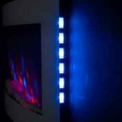 Image 2 of Electric fire - Side LEDs Wall Mounted Arched White Glass