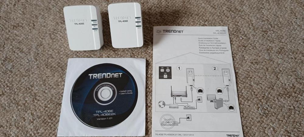 Image 1 of trendnet tpl-406e powerline adapters with free postage