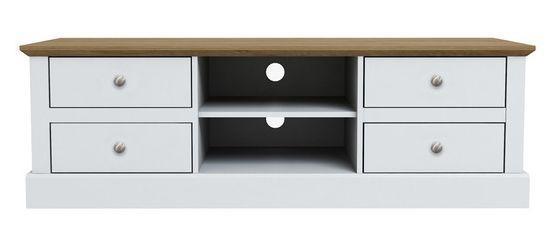 Preview of the first image of DEVON 4 DRAWER TV UNIT WHITE AND OAK.