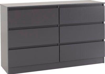 Image 1 of MALVERN 6 DRAWER CHEST - GREY  Assembled Sizes W x D x H (MM
