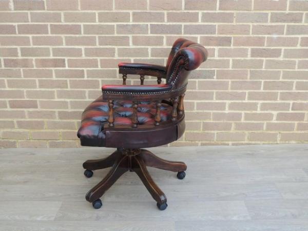 Image 7 of Dark Ox Blood Fully Buttoned Captains Chair (UK Delivery)
