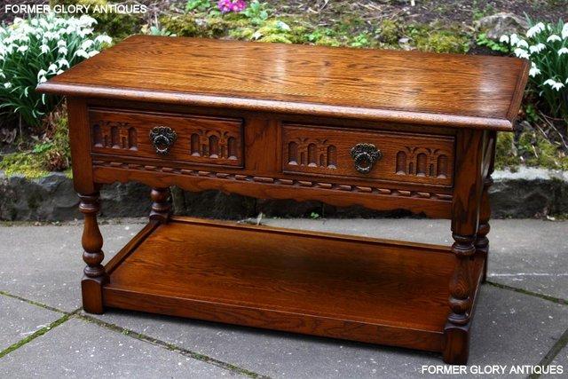 Image 2 of OLD CHARM LIGHT OAK TWO DRAWER COFFEE TABLE TV UNIT STAND