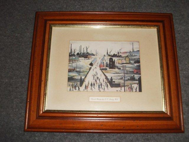 Preview of the first image of L.S.Lowry Print. Canal Bridge. In wood frame. Good condition.