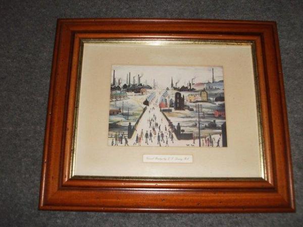 Image 1 of L.S.Lowry Print. Canal Bridge. In wood frame. Good condition