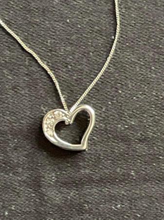 Image 1 of White gold pendant with diamonds