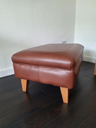 Image 3 of Leather upholstered footstool