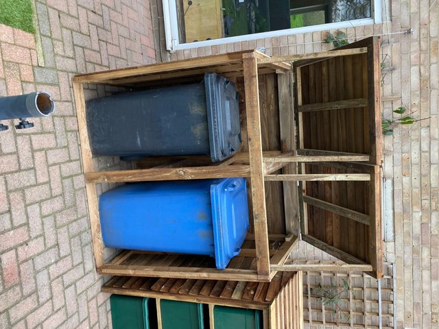 Preview of the first image of Double Wheelie Bin Recycling Store Garden Storage Shed.
