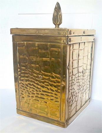 Image 6 of BRASS TEA CADDY or KITCHEN CANISTER 21 x 13 cm