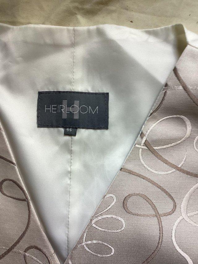 Preview of the first image of Heirloom Beige Waistcoat sizes 36, 40, 44.