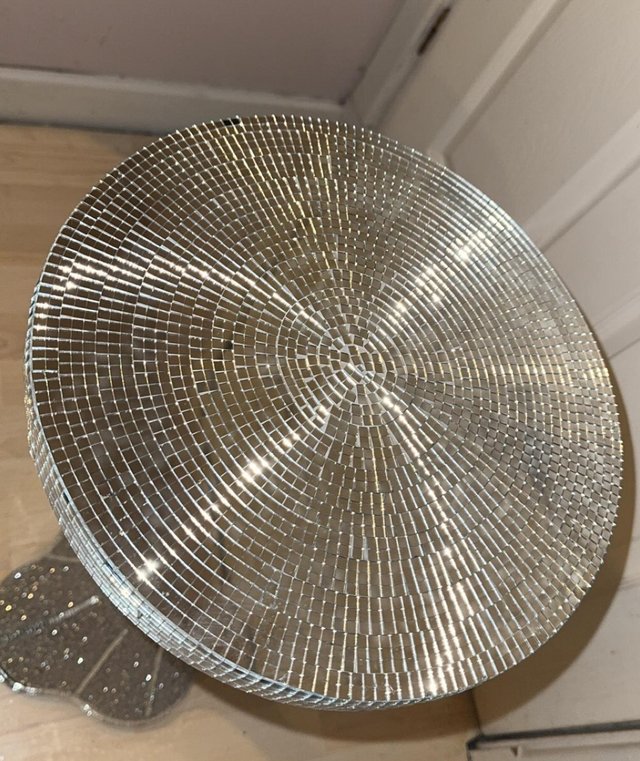 Preview of the first image of Silver glass and glitter Side table.