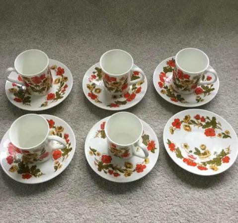 Image 1 of Elizabethan Meadow flower Bone China Coffee Cups & Saucers