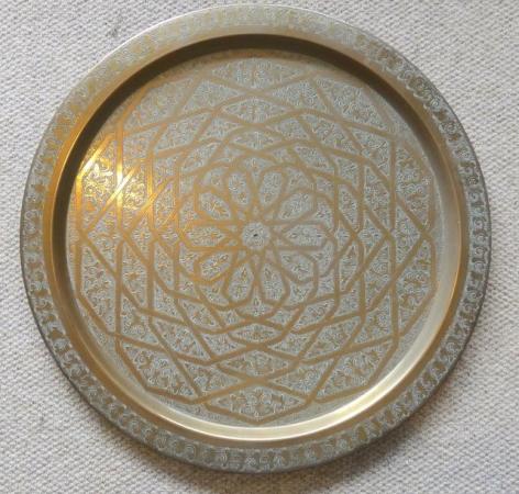 Image 2 of Moroccan antique brass table top