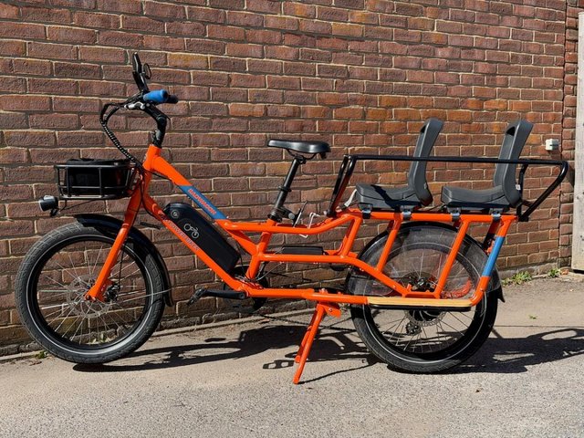 RadWagon 4 Electric Long Tail Cargo Bike in Orange plus lots