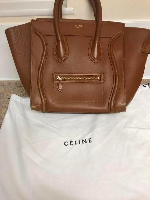 Preview of the first image of Celine Brown Leather handbag in good condition.
