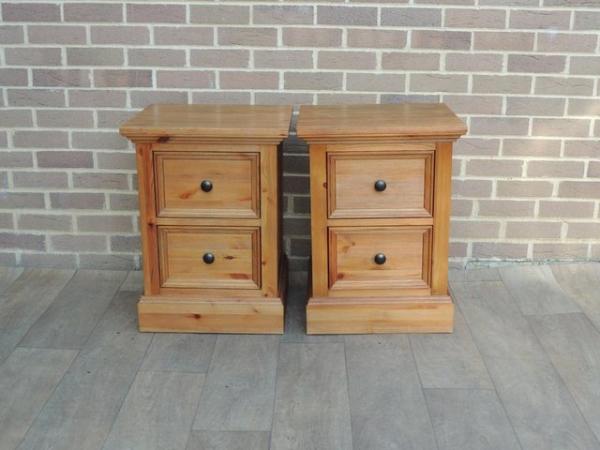 Image 3 of Pair of Country Pine Bedside Tables (UK Delivery)