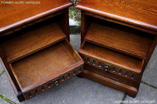 Image 92 of A PAIR OF OLD CHARM LIGHT OAK BEDSIDE CABINETS LAMP TABLES