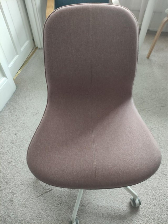 IKEA LANGFJALL desk chair (star base and pink seat shell) 