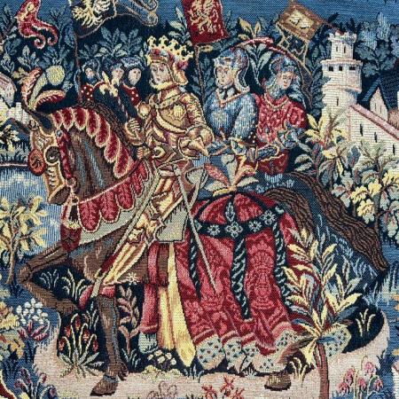 Image 2 of Loom woven Tapestry depicting The history of King Arthur