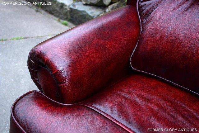 Image 99 of SAXON OXBLOOD RED LEATHER CHESTERFIELD SETTEE SOFA ARMCHAIR