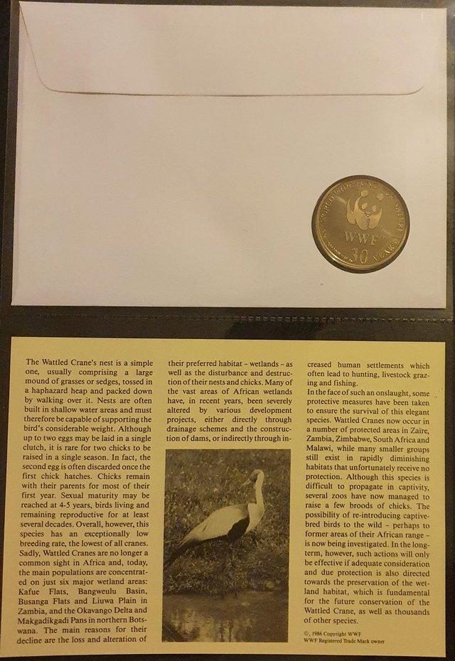 Preview of the first image of Rare WWF 1986 30th Anniversary Medal/FDC Stamp Set - Crane.