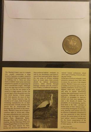 Image 1 of Rare WWF 1986 30th Anniversary Medal/FDC Stamp Set - Crane