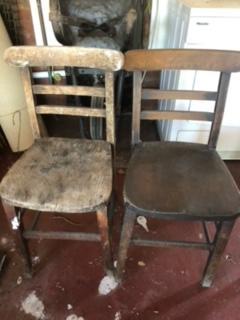 Image 2 of Pair 1940’s Mahogany Wooden Kitchen Chairs