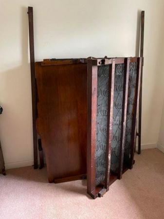 Image 3 of 1920s/30s wooden bed frame with spring base