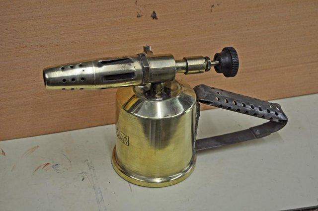 Image 1 of Vintage brass blow lamp Benzoline & Petrol