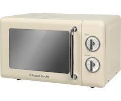Image 1 of RUSSELL HOBBS 17L CREAM RETRO MICROWAVE-700W-5 POWER LEVEL-