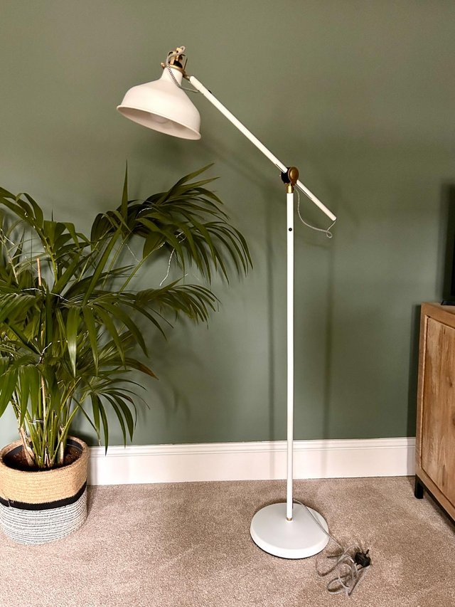 Preview of the first image of Ikea Ranarp heavy floor lamp - off-white powder coated steel.