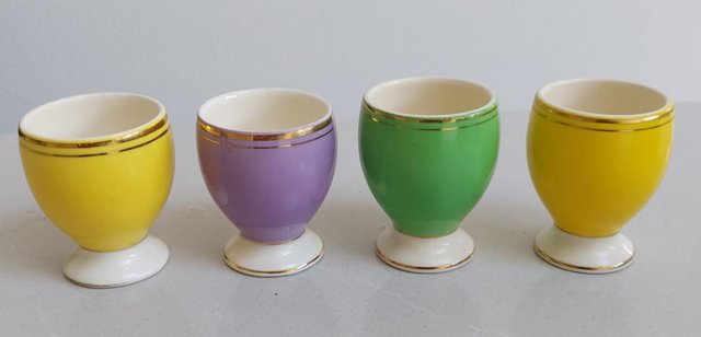 Preview of the first image of Egg Cups – Coloured – Vintage x 4.