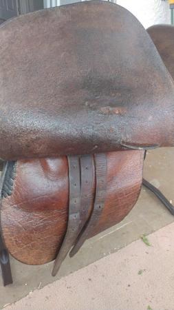 Image 3 of 17" Buffalo Leather Custom Saddlery Polo Saddle