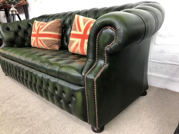 Image 3 of Stunning Parliament green Chesterfield sofa. Can deliver.