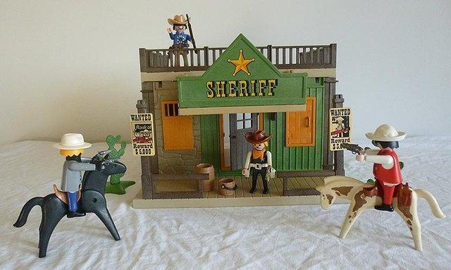 Preview of the first image of PLAYMOBIL WESTERN SHERIFF’S OFFICE & JAIL, RARE VINTAGE..
