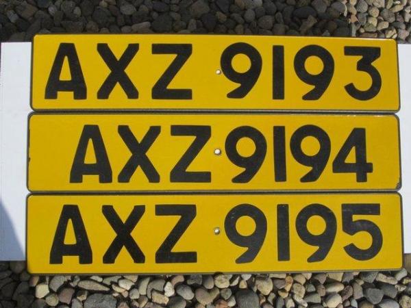Image 1 of 3 consecutive number plates for sale
