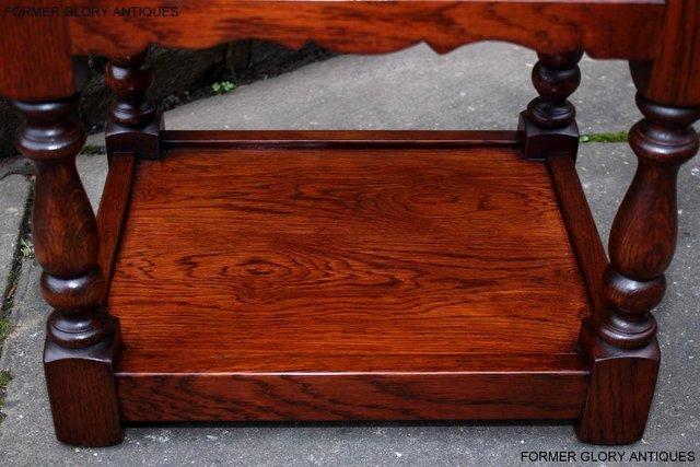Image 60 of AN OLD CHARM TUDOR BROWN CARVED OAK BEDSIDE PHONE LAMP TABLE
