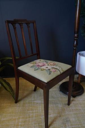 Image 11 of Victorian Mahogany Occasional Chair Original Tapestry